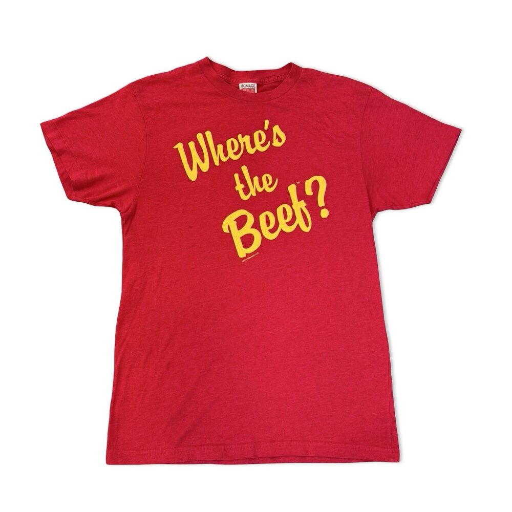 2011 Wendy's Where’s The Beef Red Tee T Shirt Made in USA Homage Size L